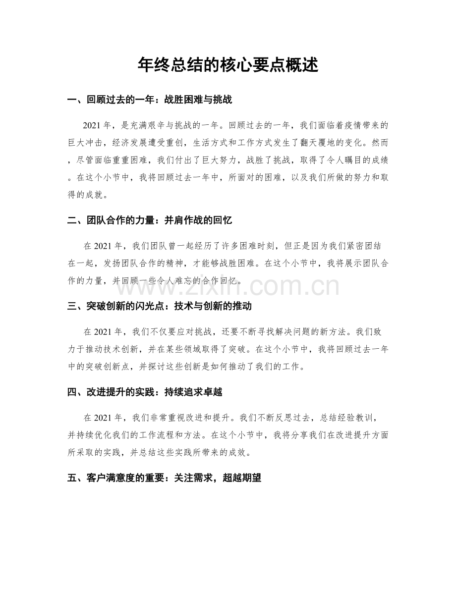 年终总结的核心要点概述.docx_第1页