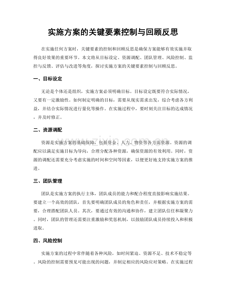 实施方案的关键要素控制与回顾反思.docx_第1页