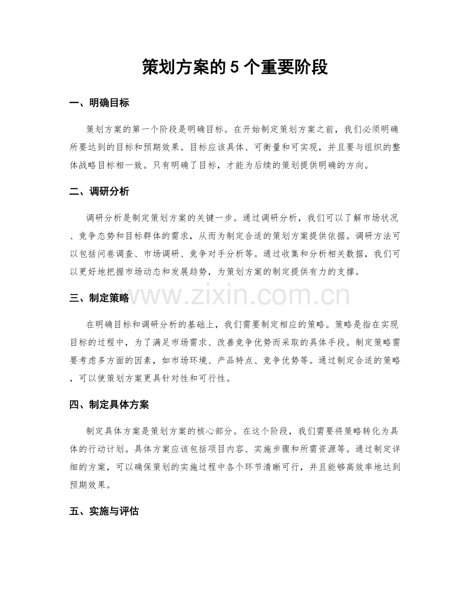策划方案的5个重要阶段.docx_第1页