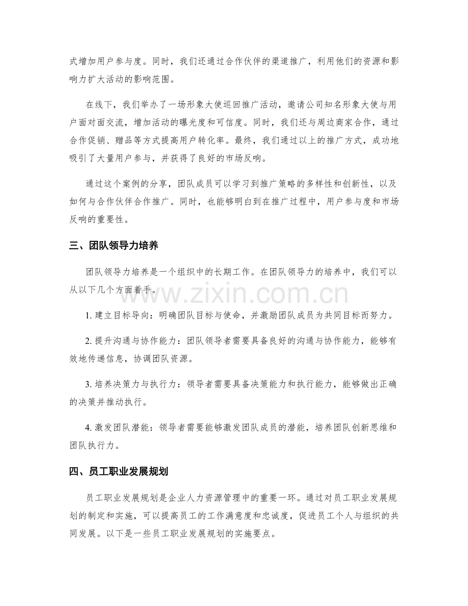 工作总结中的项目经验总结与业务推广案例分享及团队领导力培养与员工职业发展规划.docx_第2页