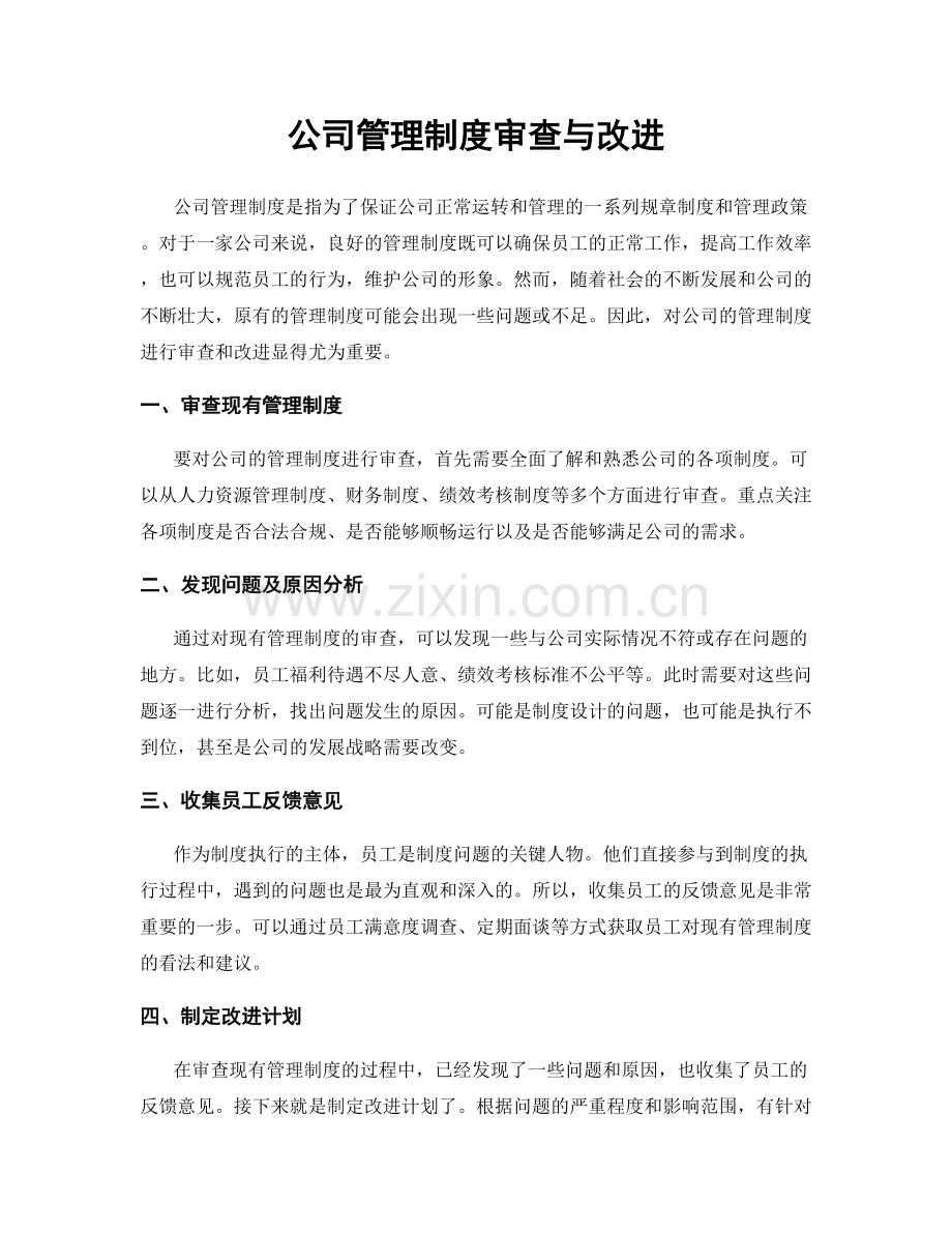 公司管理制度审查与改进.docx_第1页