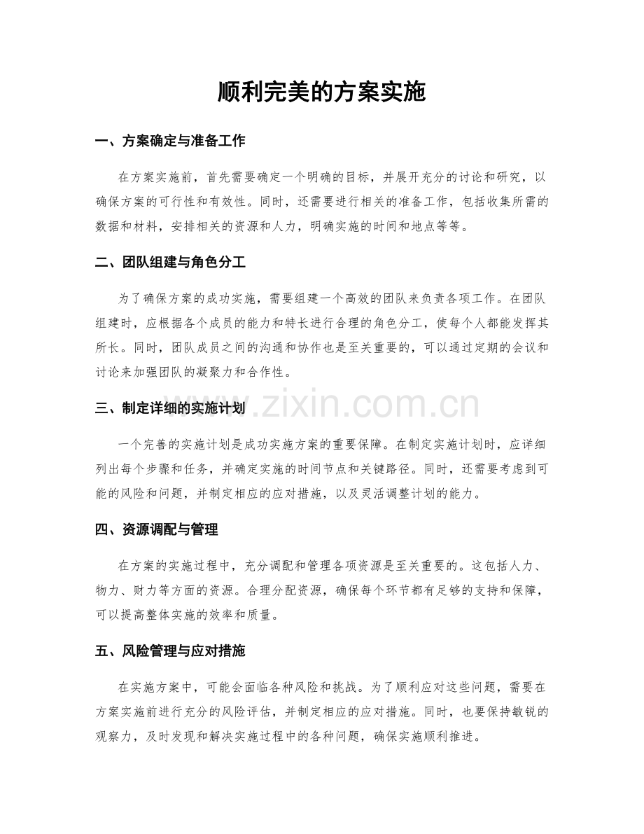 顺利完美的方案实施.docx_第1页