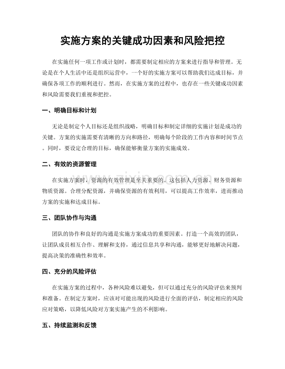 实施方案的关键成功因素和风险把控.docx_第1页
