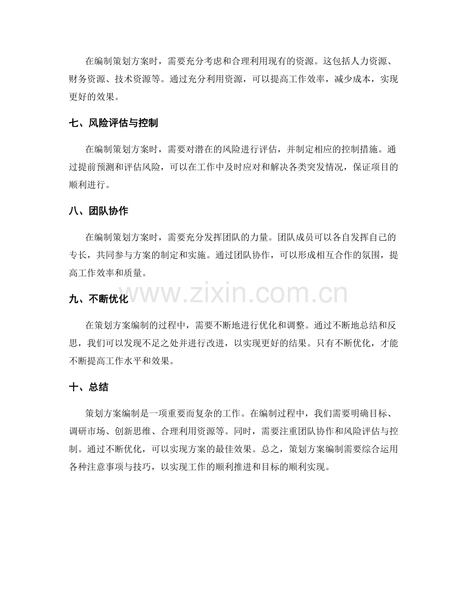策划方案编制中的注意事项与技巧.docx_第2页
