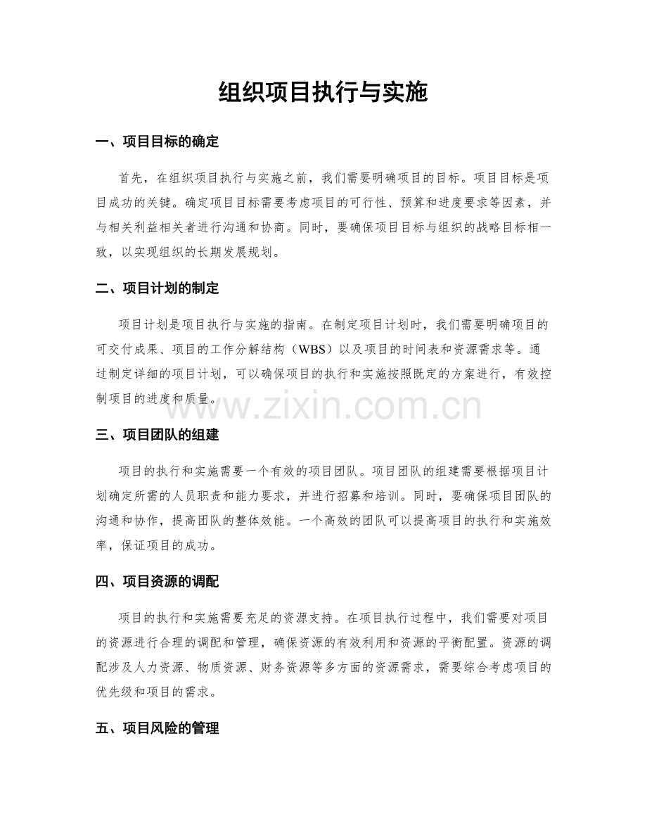 组织项目执行与实施.docx_第1页