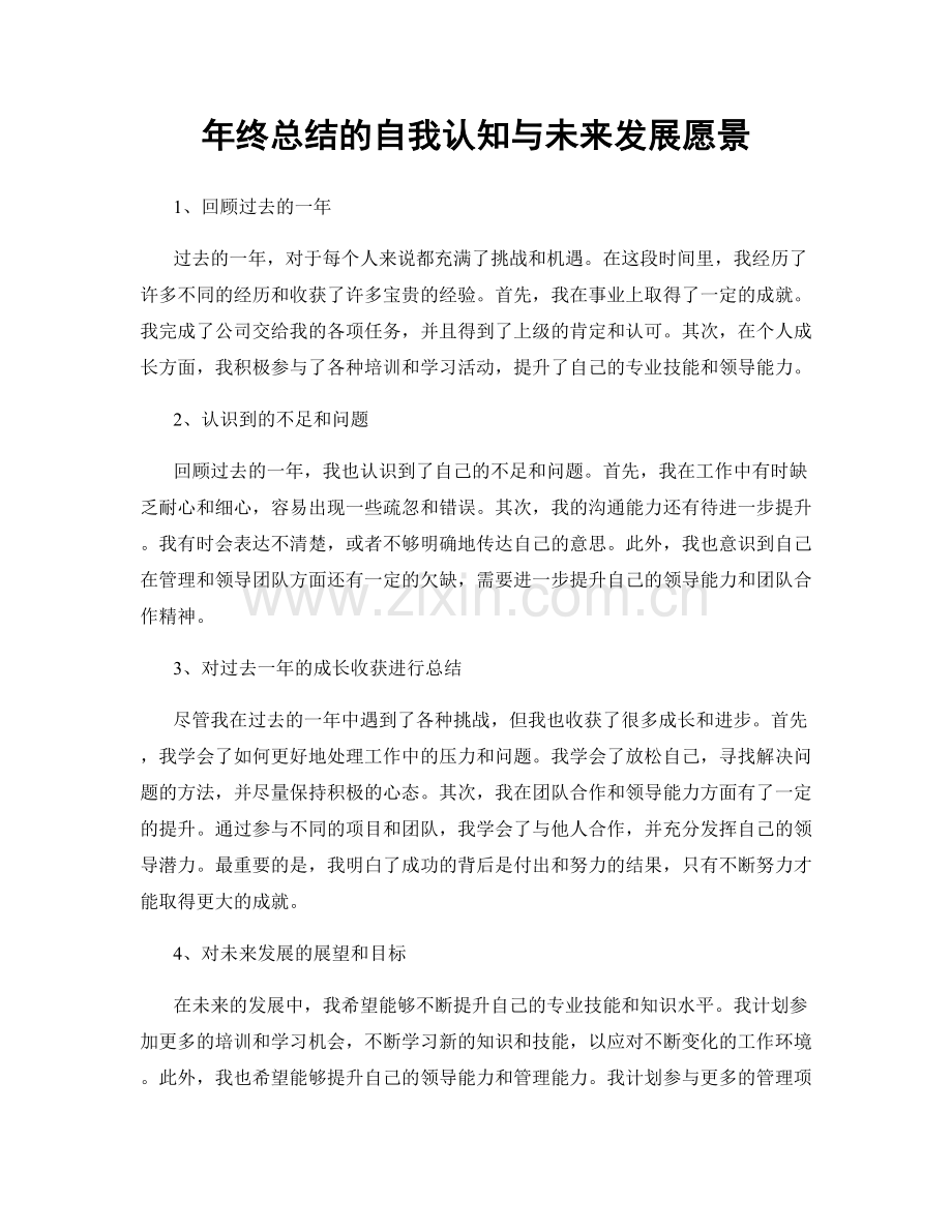 年终总结的自我认知与未来发展愿景.docx_第1页