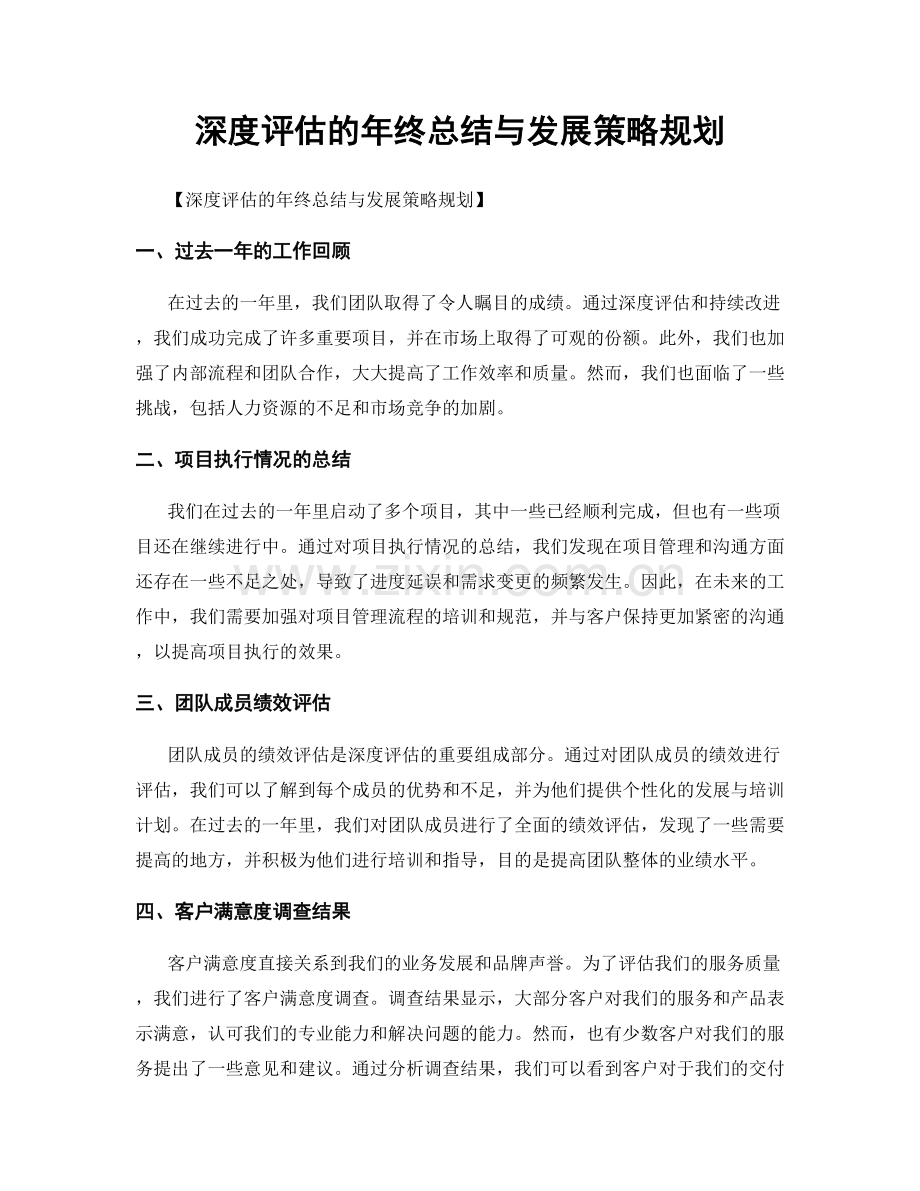 深度评估的年终总结与发展策略规划.docx_第1页