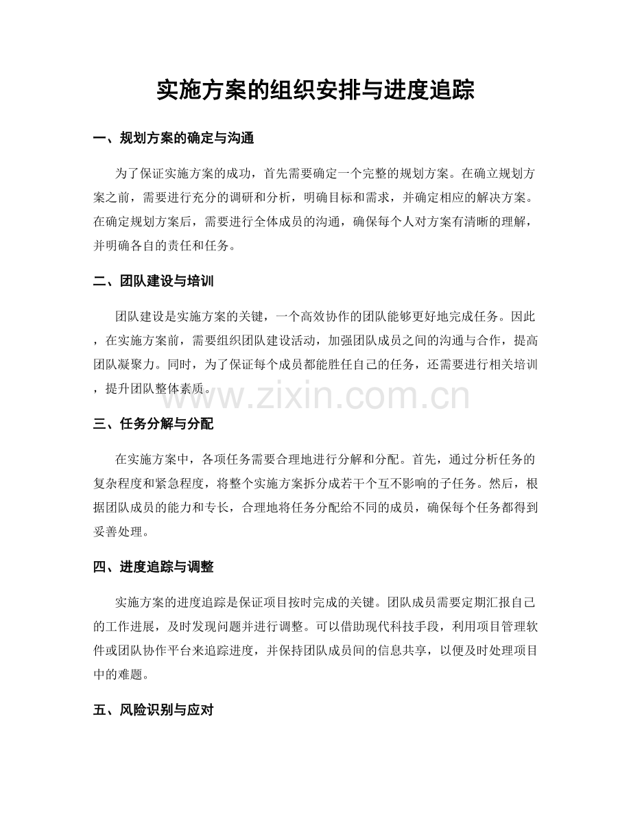 实施方案的组织安排与进度追踪.docx_第1页