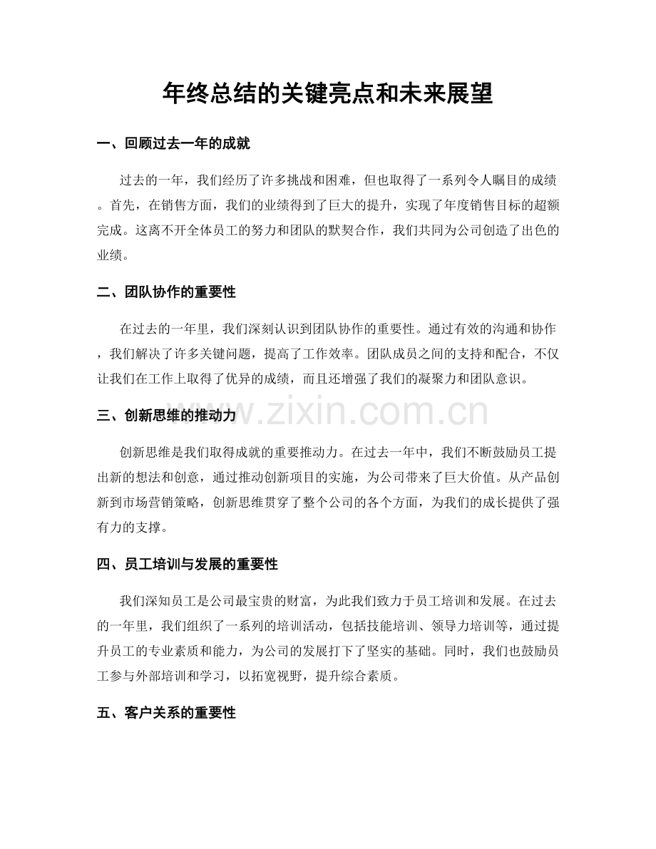 年终总结的关键亮点和未来展望.docx_第1页