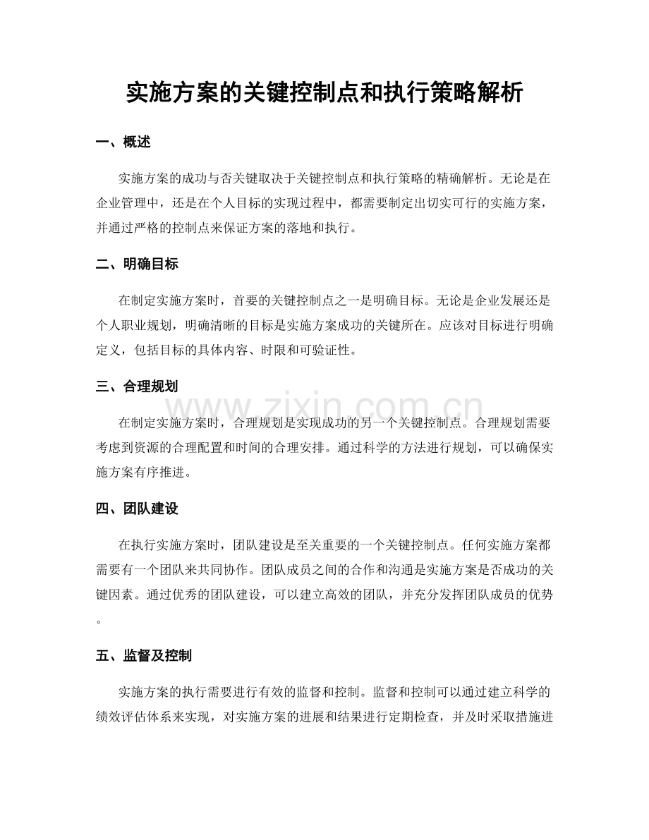 实施方案的关键控制点和执行策略解析.docx_第1页