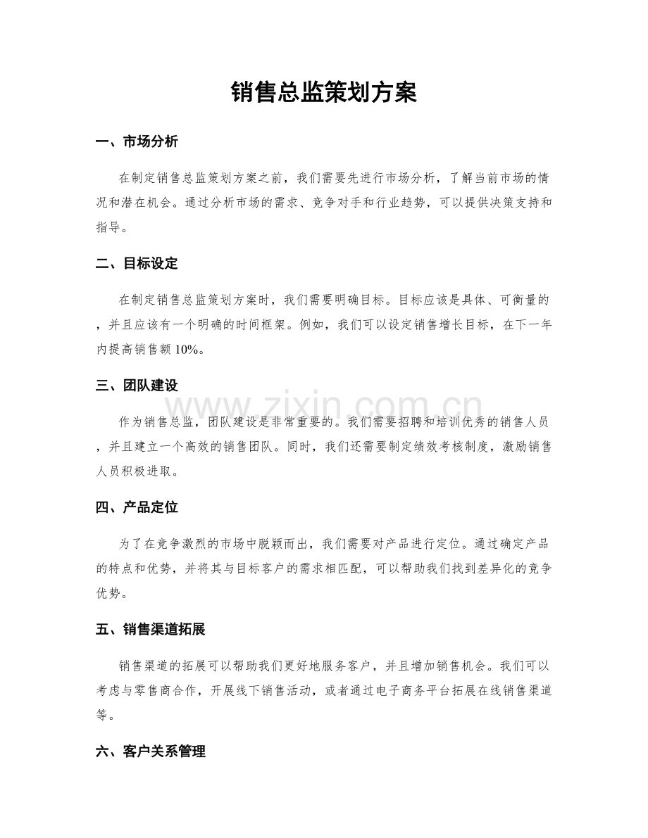 销售总监策划方案.docx_第1页