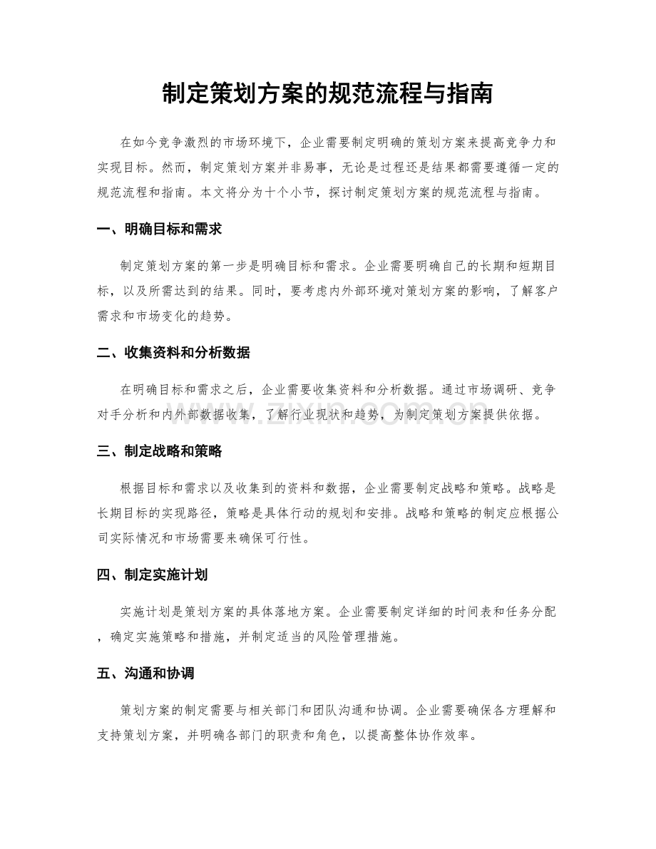 制定策划方案的规范流程与指南.docx_第1页