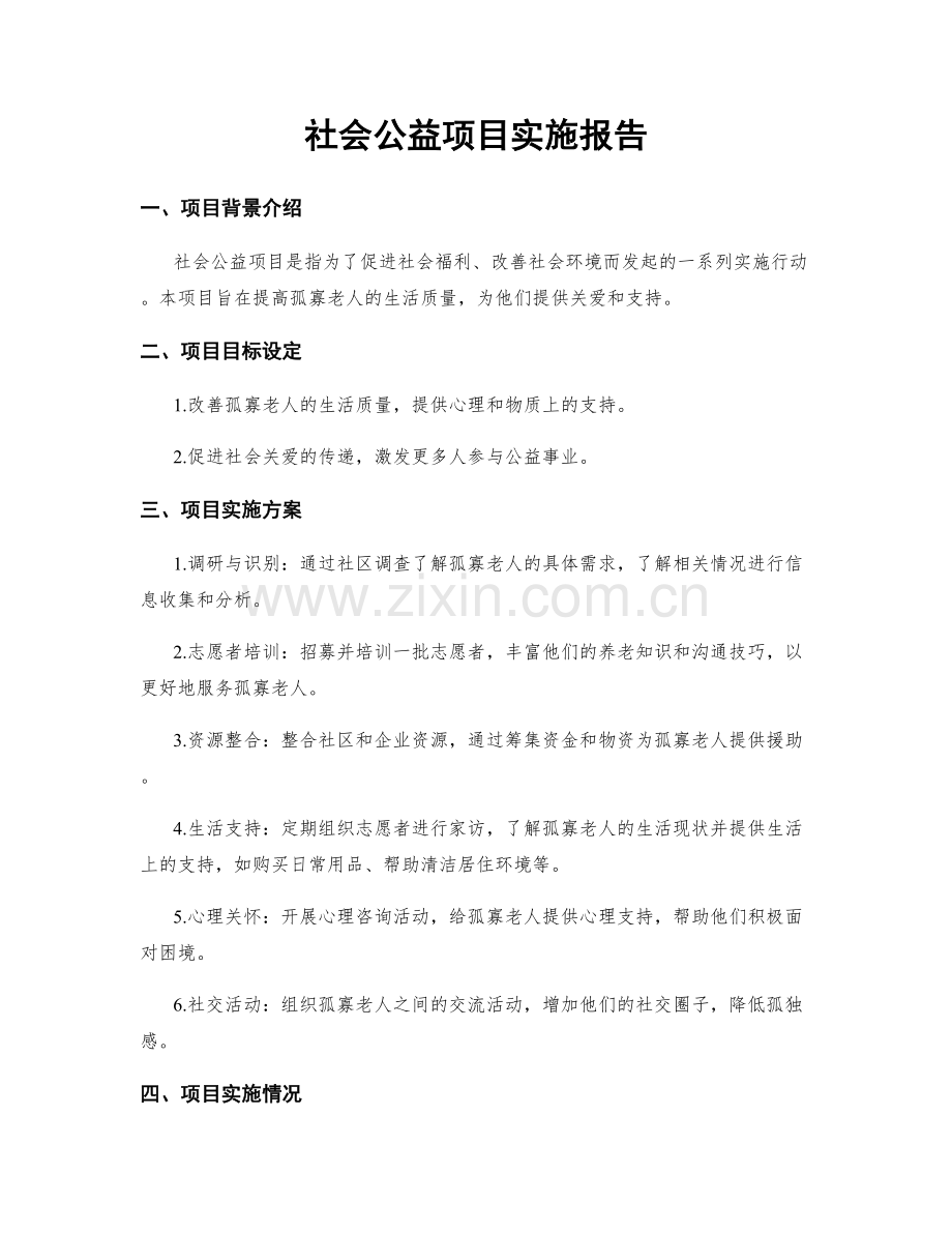 社会公益项目实施报告.docx_第1页