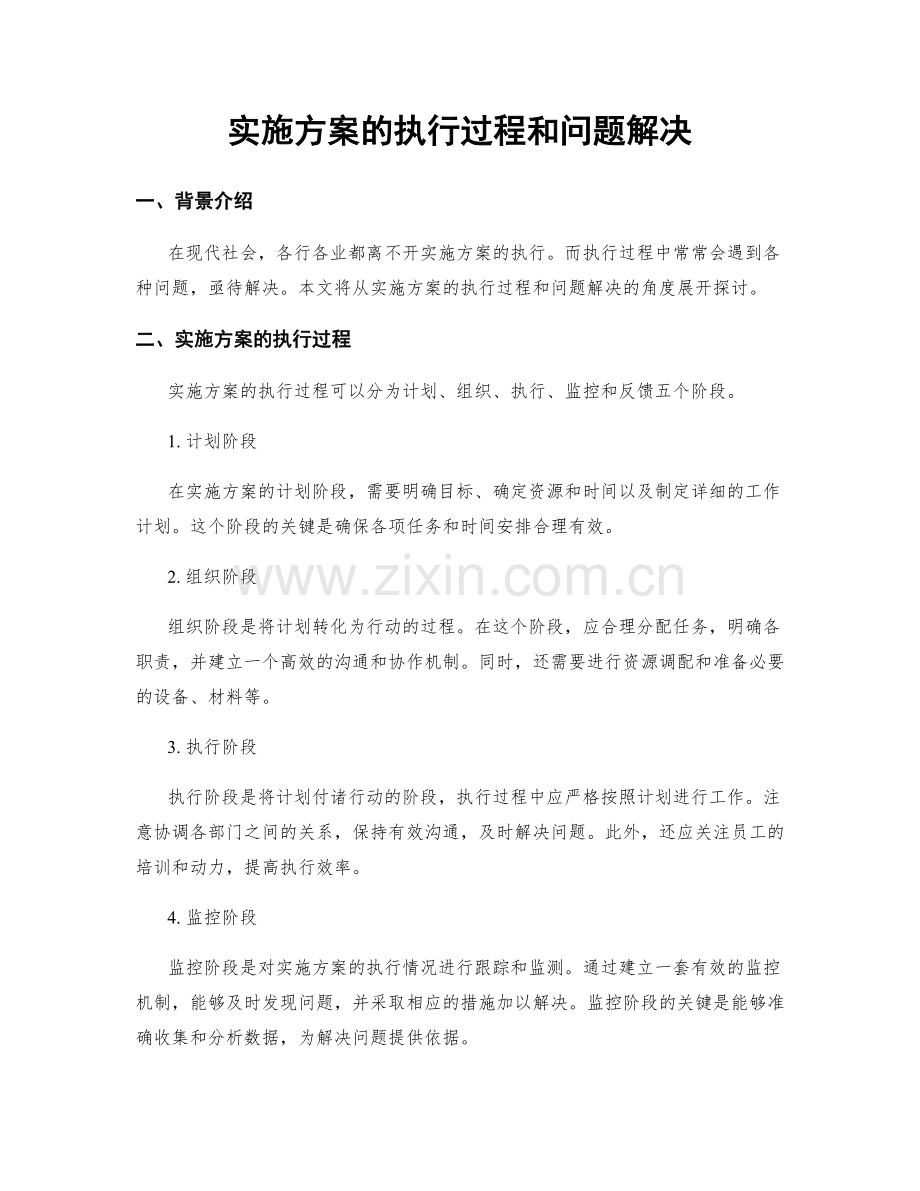 实施方案的执行过程和问题解决.docx_第1页