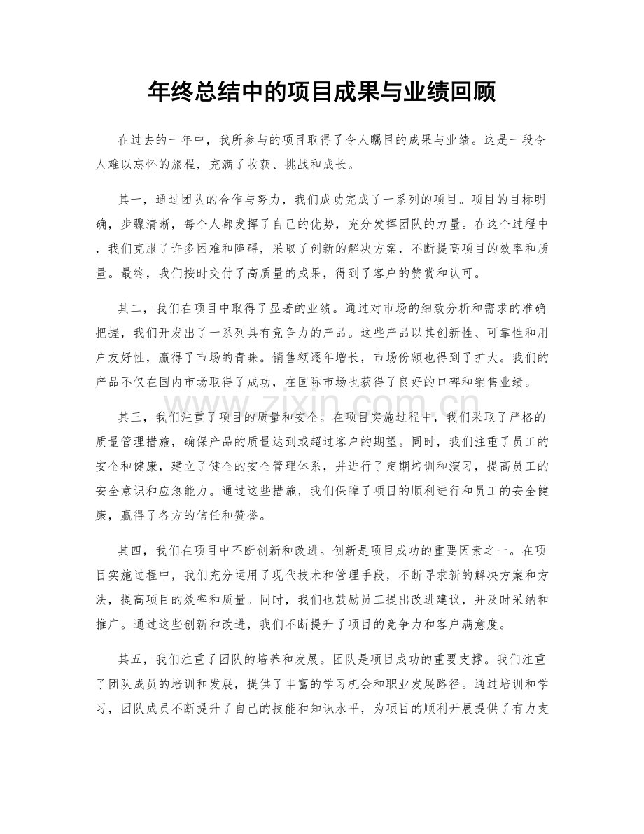 年终总结中的项目成果与业绩回顾.docx_第1页