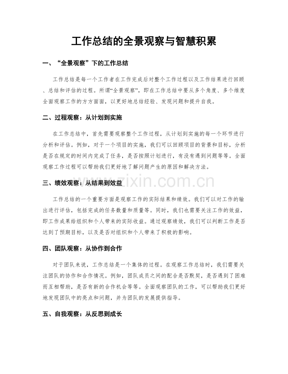 工作总结的全景观察与智慧积累.docx_第1页