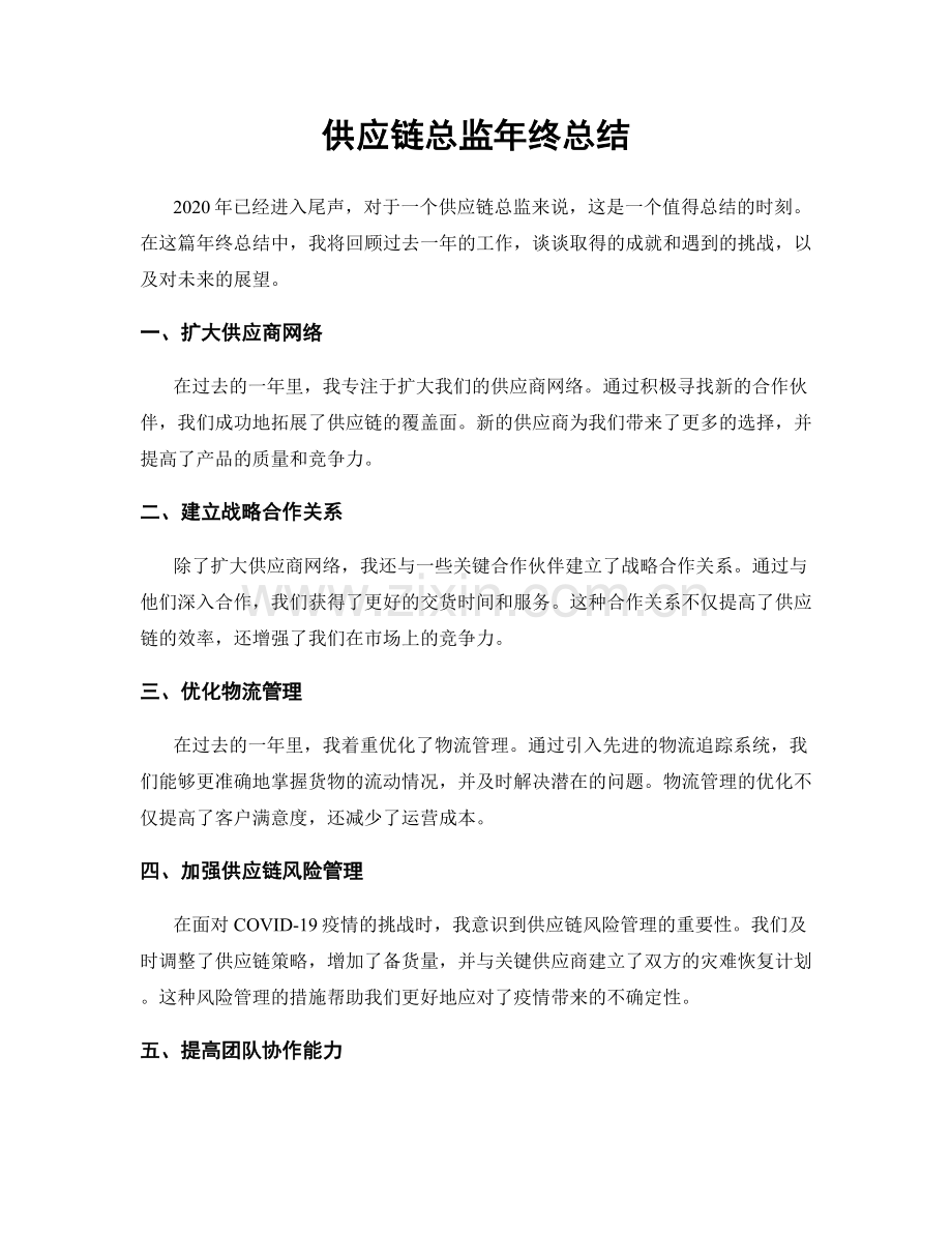 供应链总监年终总结.docx_第1页