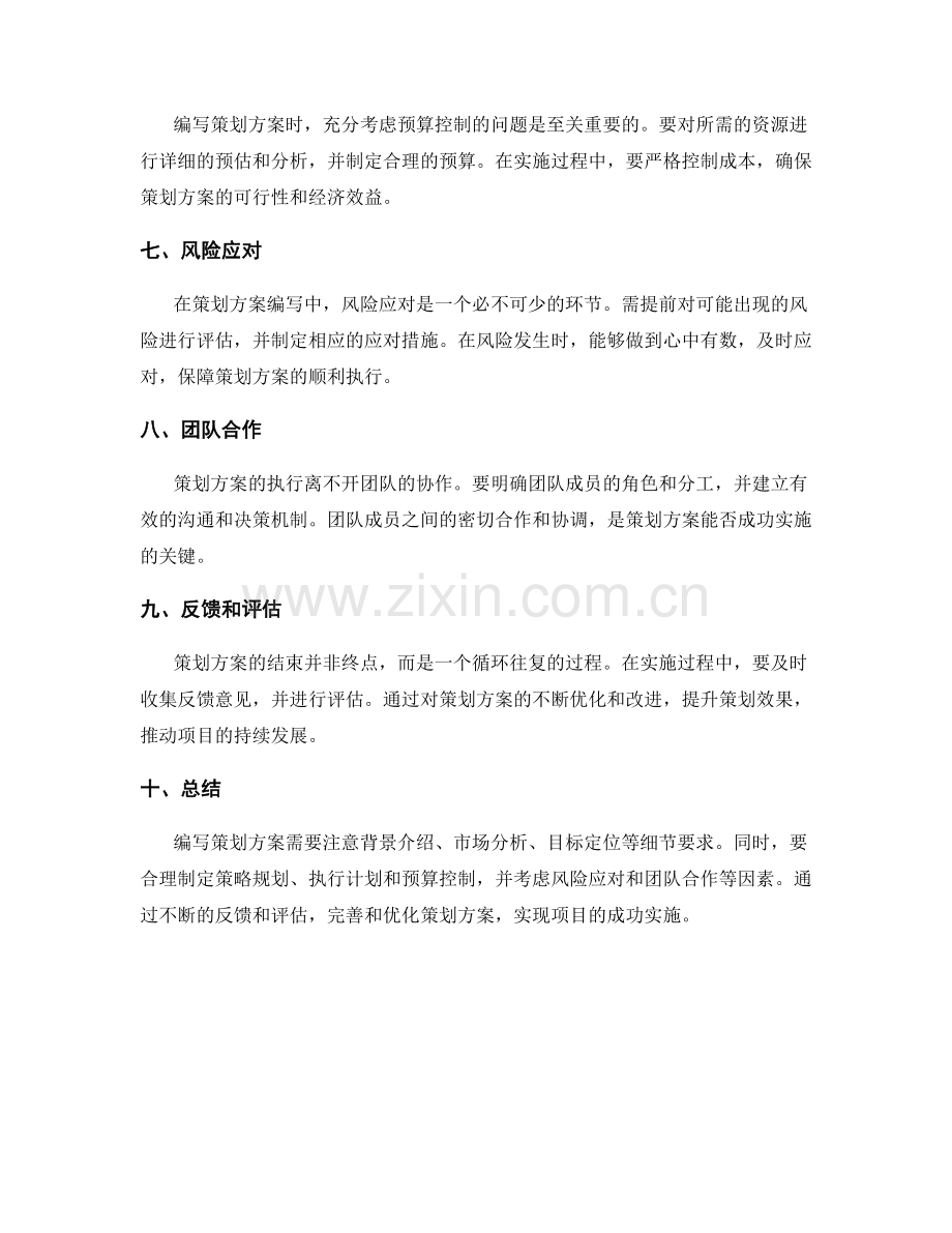 策划方案编写中注意的细节要求.docx_第2页