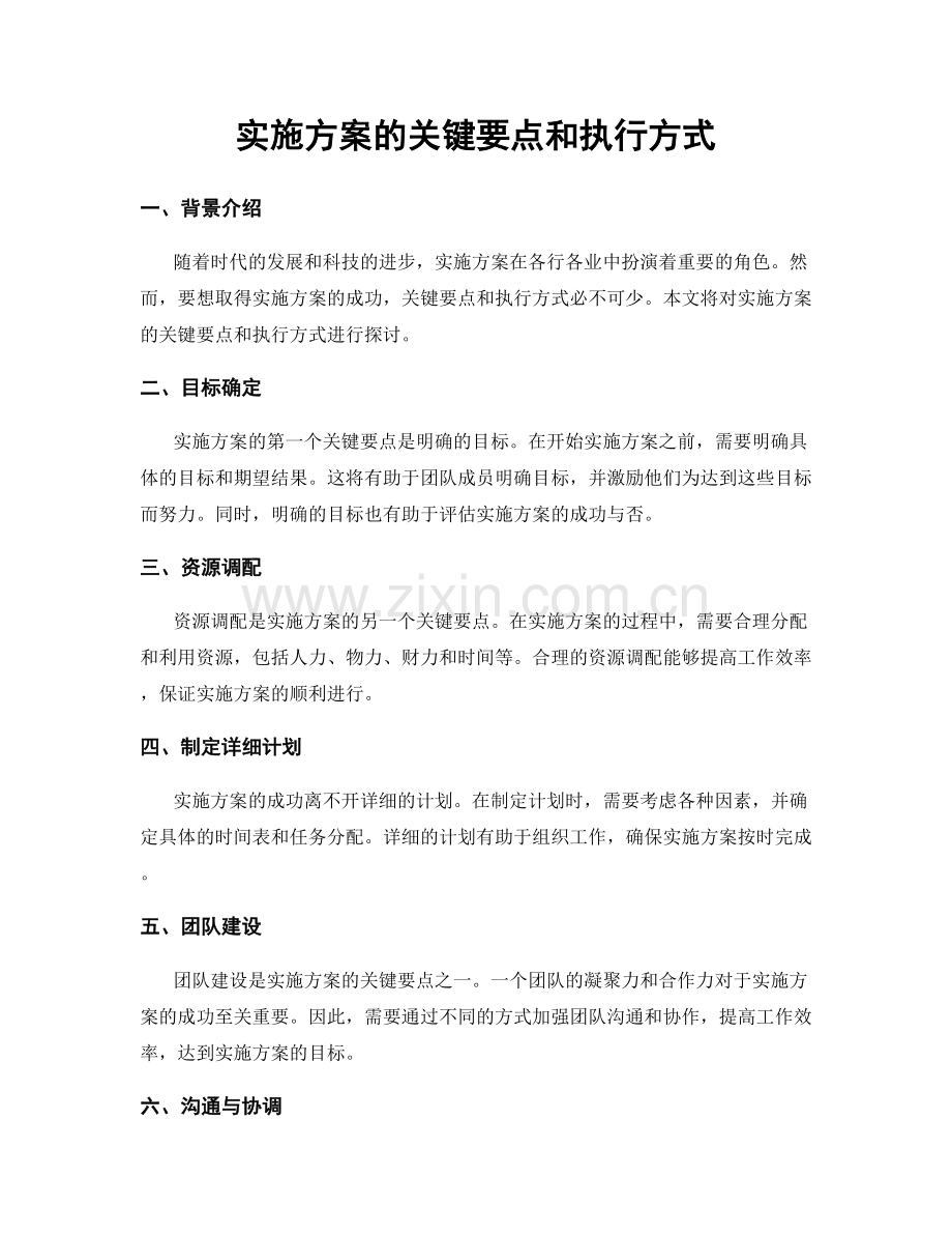 实施方案的关键要点和执行方式.docx_第1页