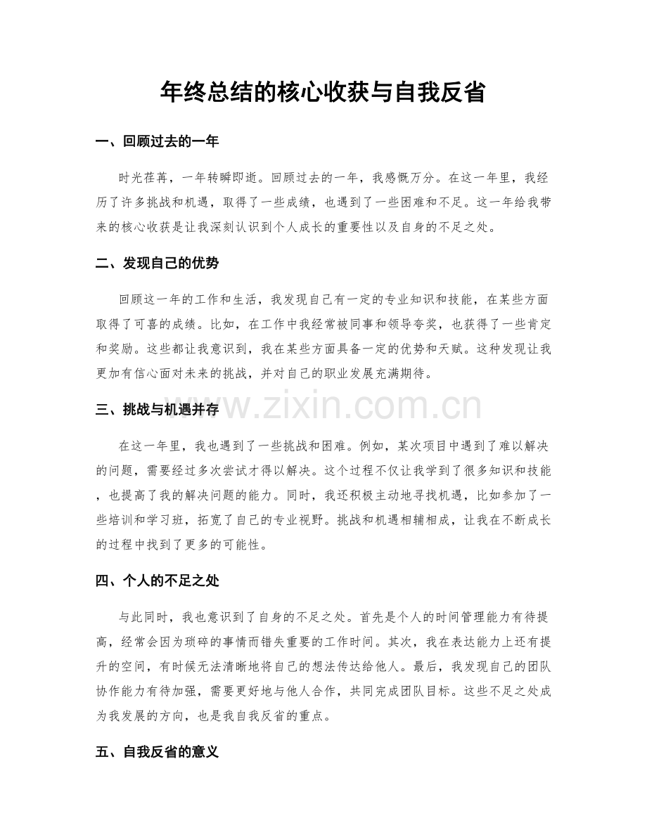 年终总结的核心收获与自我反省.docx_第1页