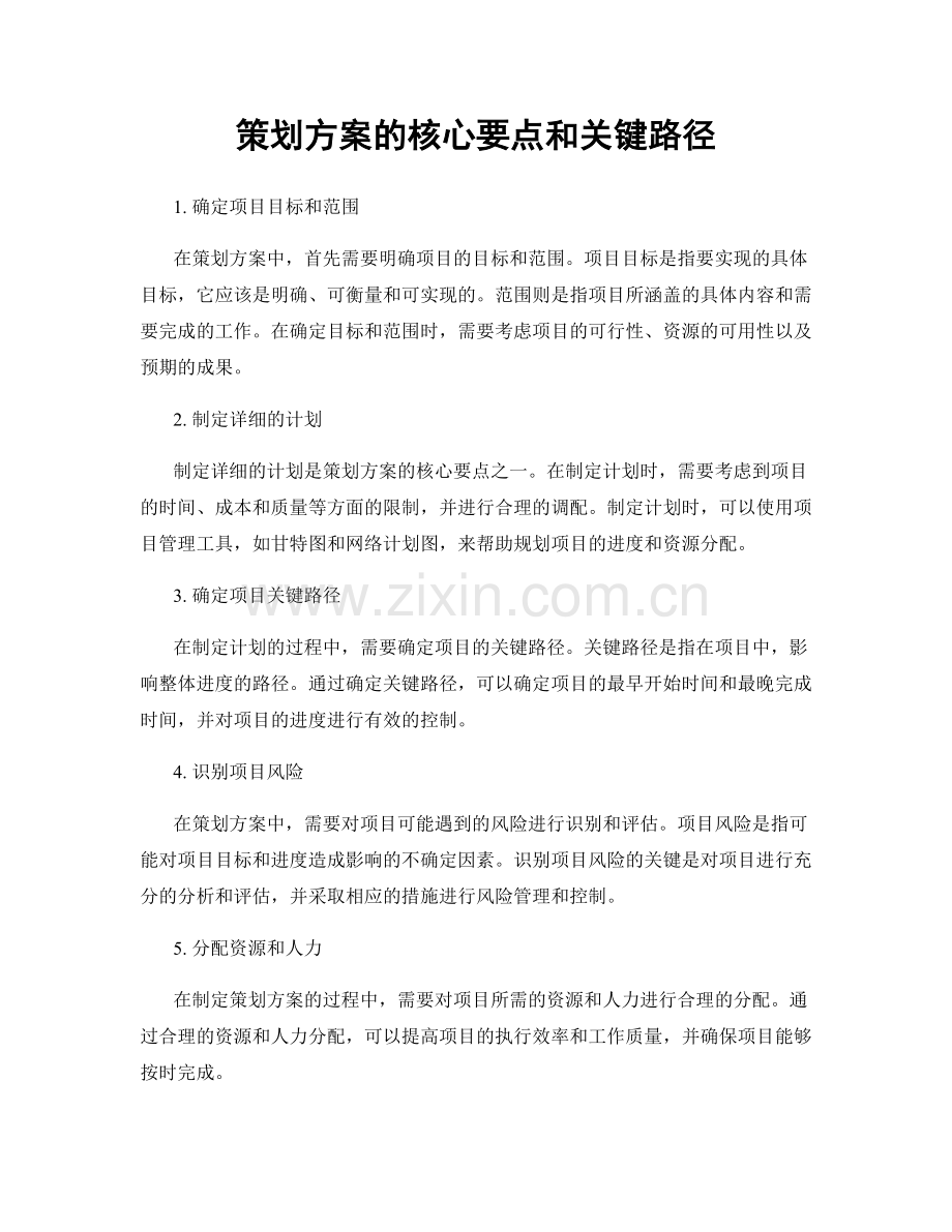 策划方案的核心要点和关键路径.docx_第1页