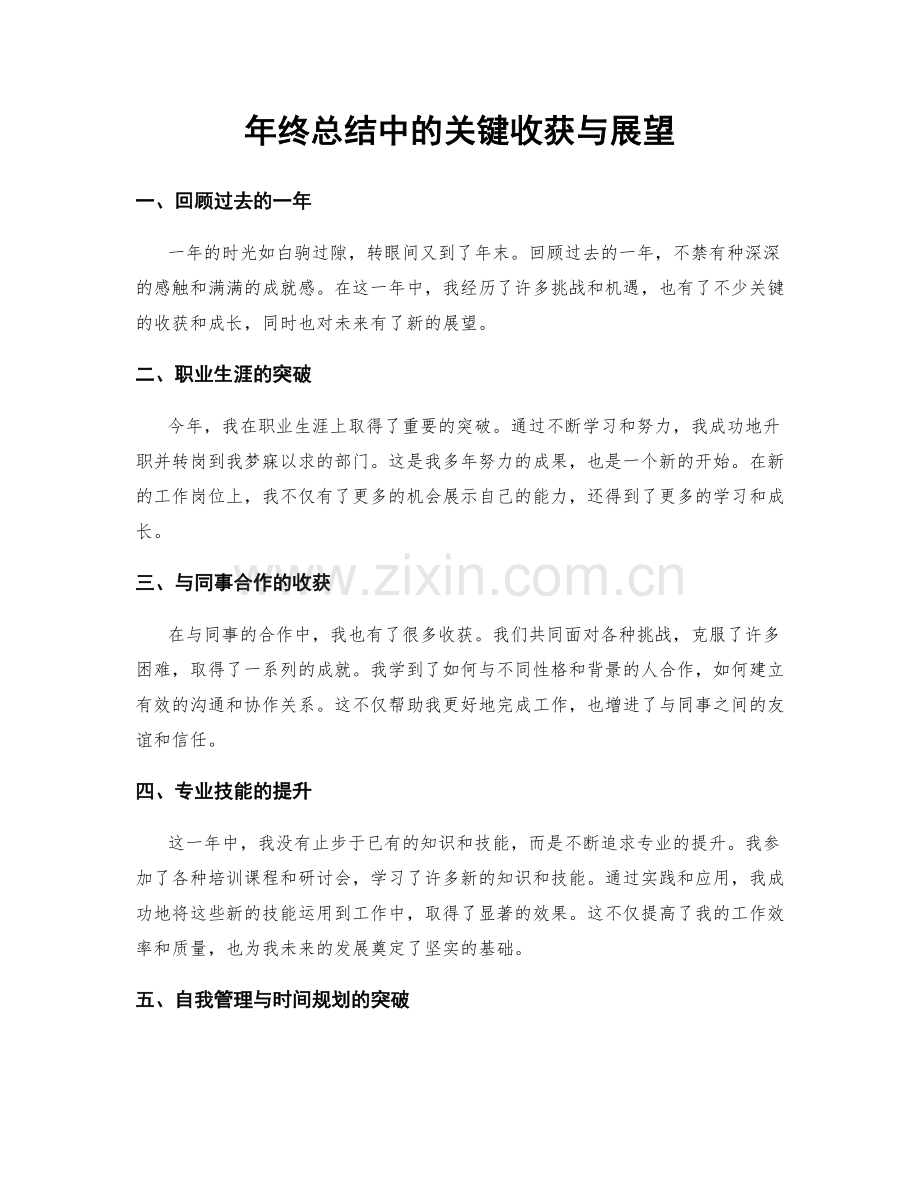 年终总结中的关键收获与展望.docx_第1页