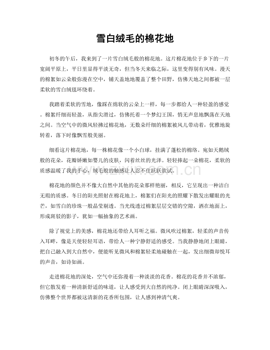 雪白绒毛的棉花地.docx_第1页
