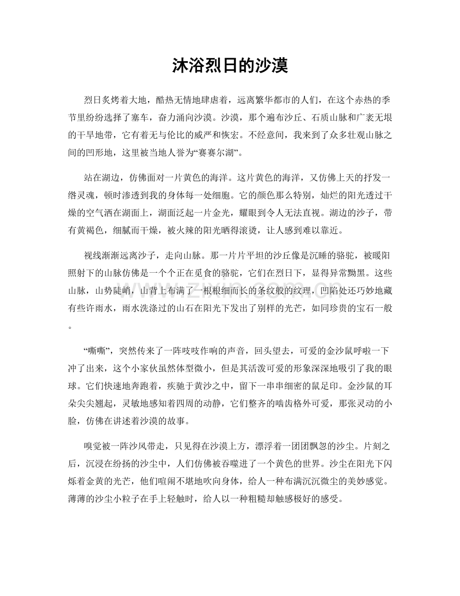 沐浴烈日的沙漠.docx_第1页