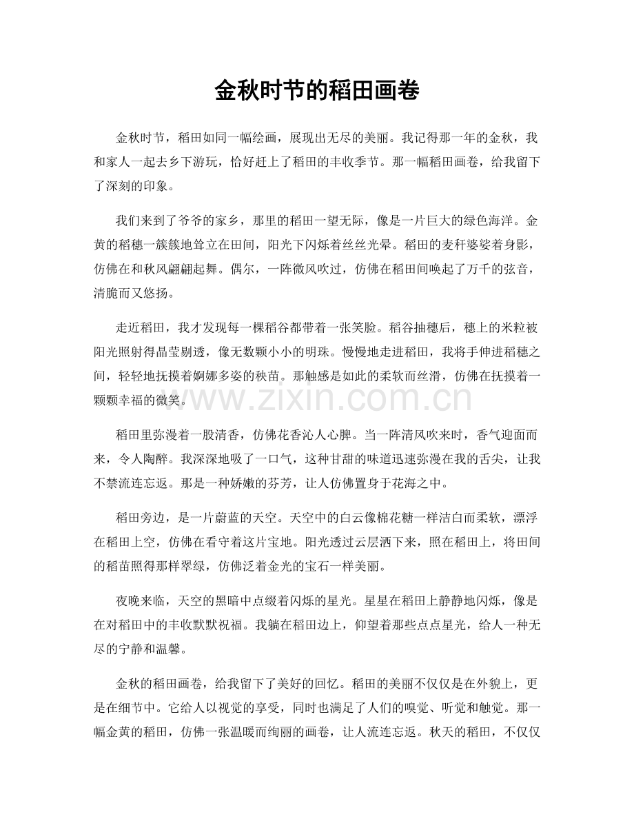 金秋时节的稻田画卷.docx_第1页
