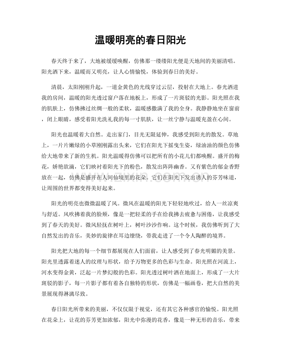 温暖明亮的春日阳光.docx_第1页