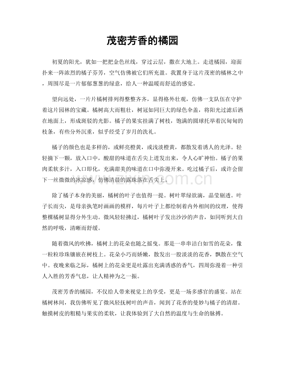茂密芳香的橘园.docx_第1页