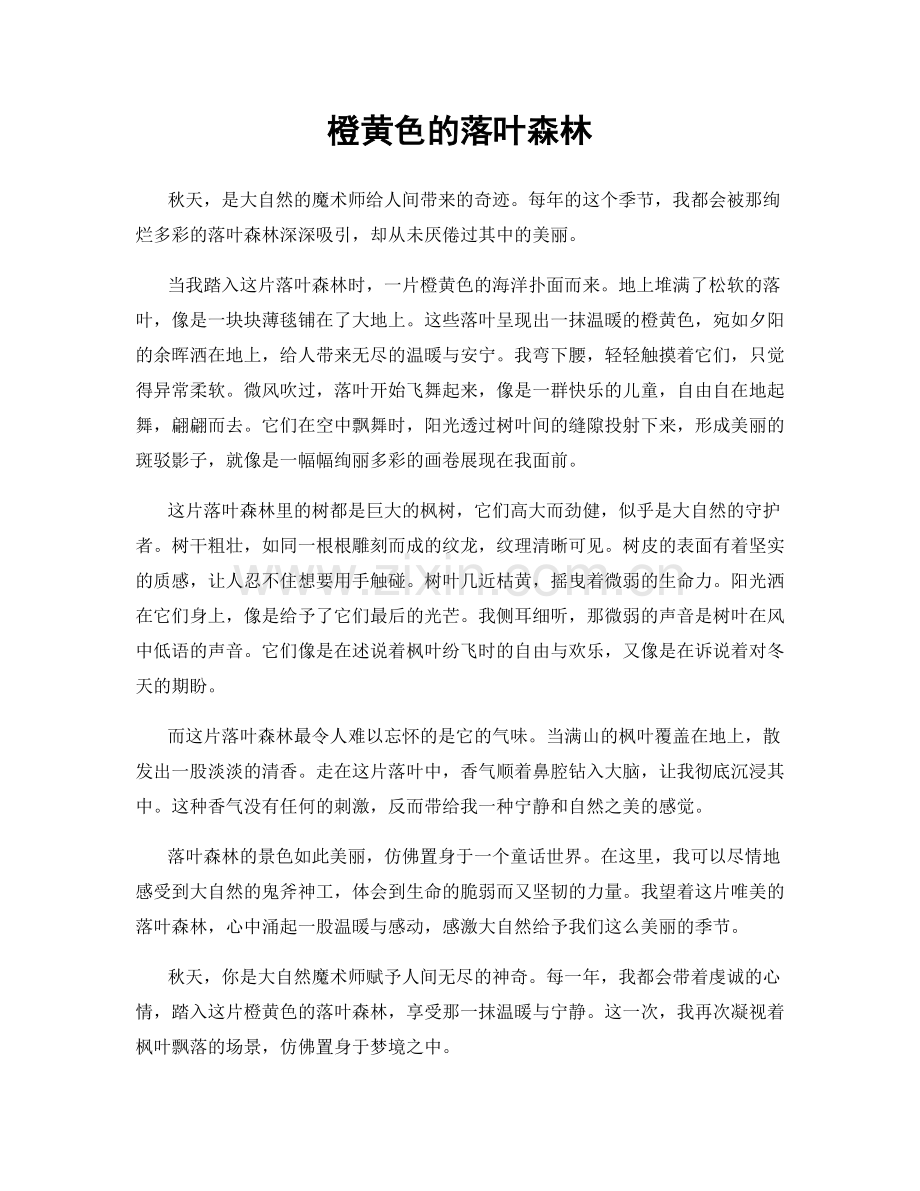 橙黄色的落叶森林.docx_第1页