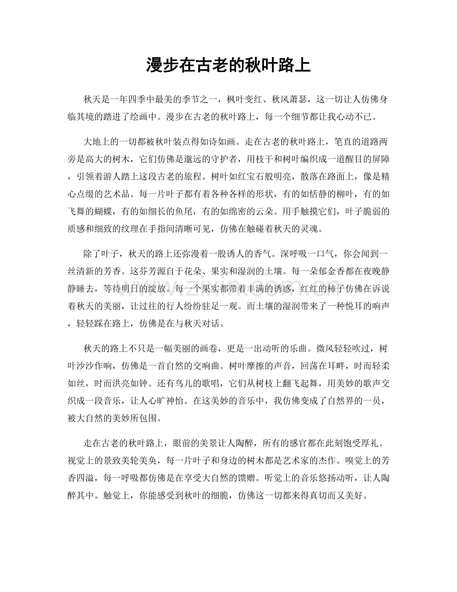 漫步在古老的秋叶路上.docx_第1页