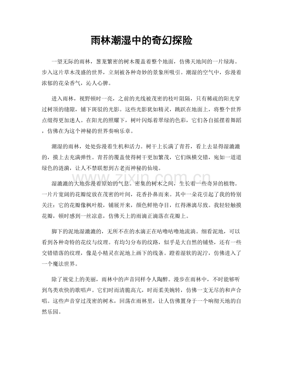 雨林潮湿中的奇幻探险.docx_第1页