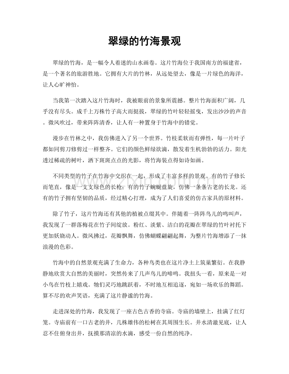 翠绿的竹海景观.docx_第1页