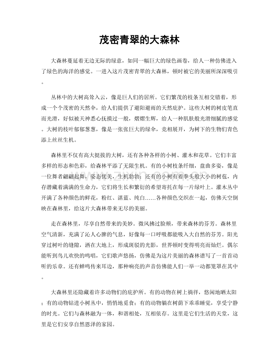 茂密青翠的大森林.docx_第1页