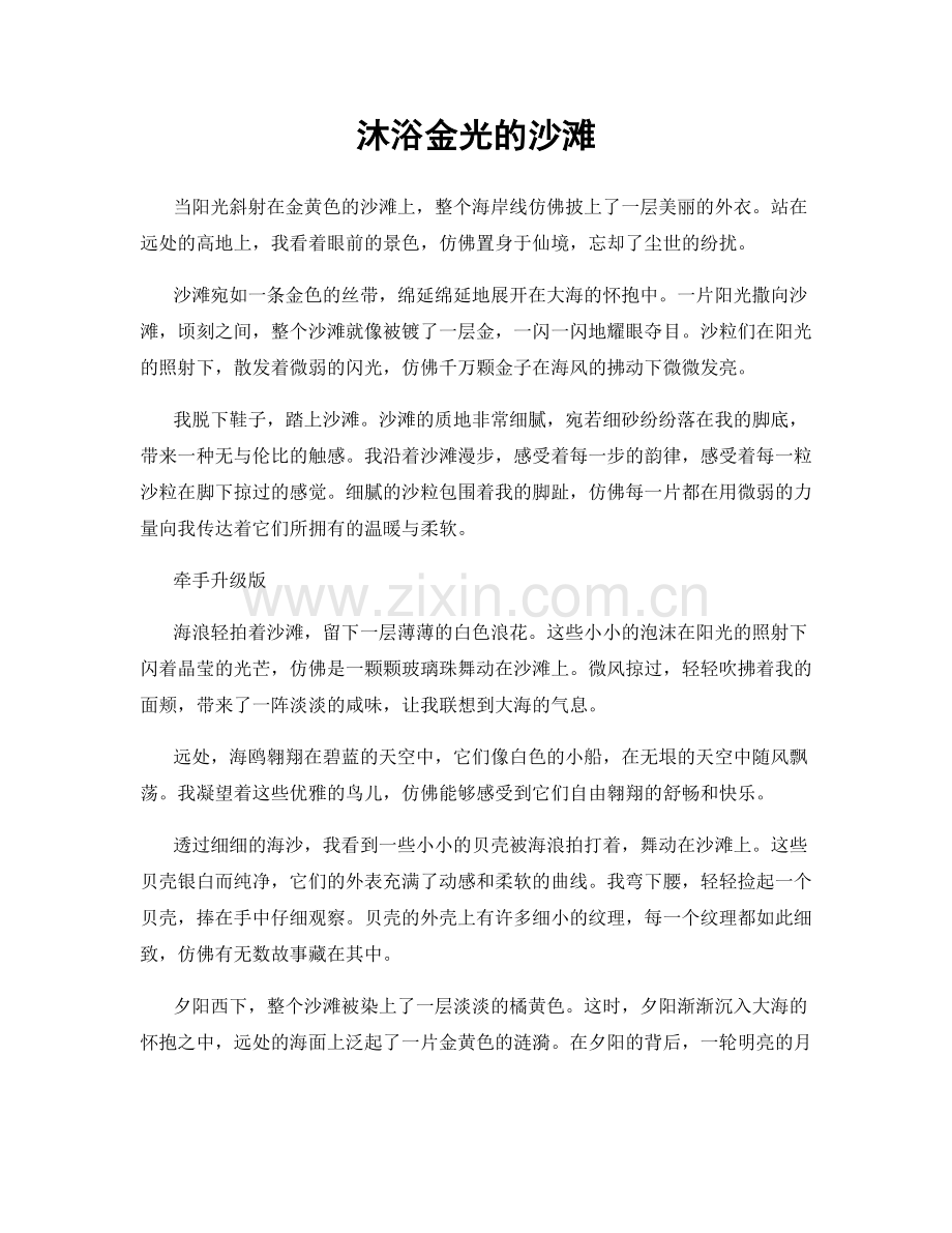 沐浴金光的沙滩.docx_第1页