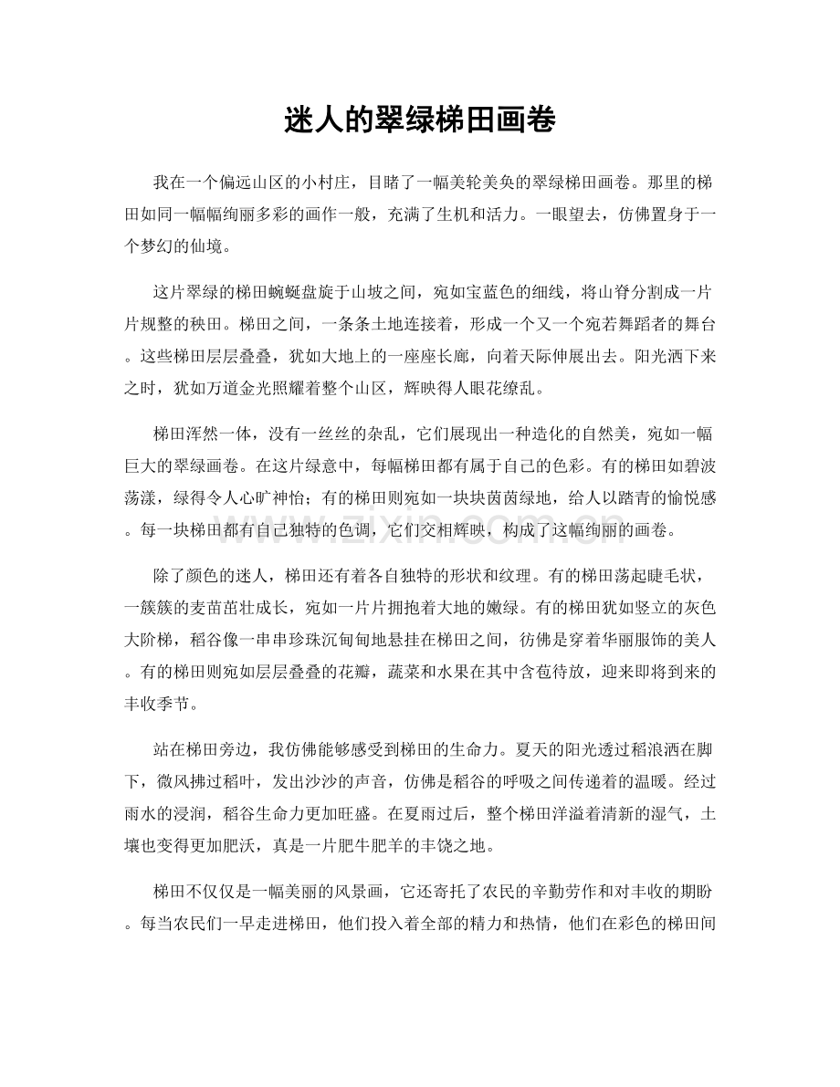 迷人的翠绿梯田画卷.docx_第1页