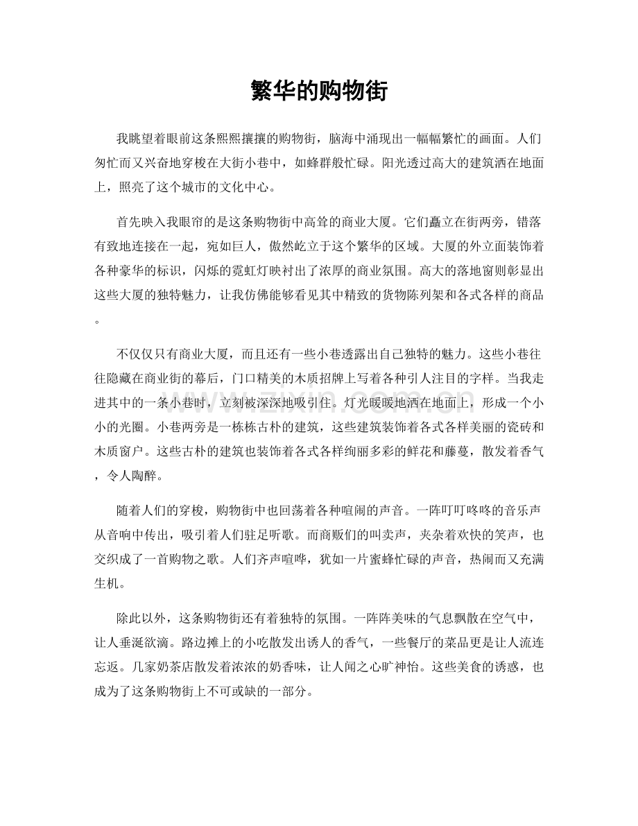 繁华的购物街.docx_第1页