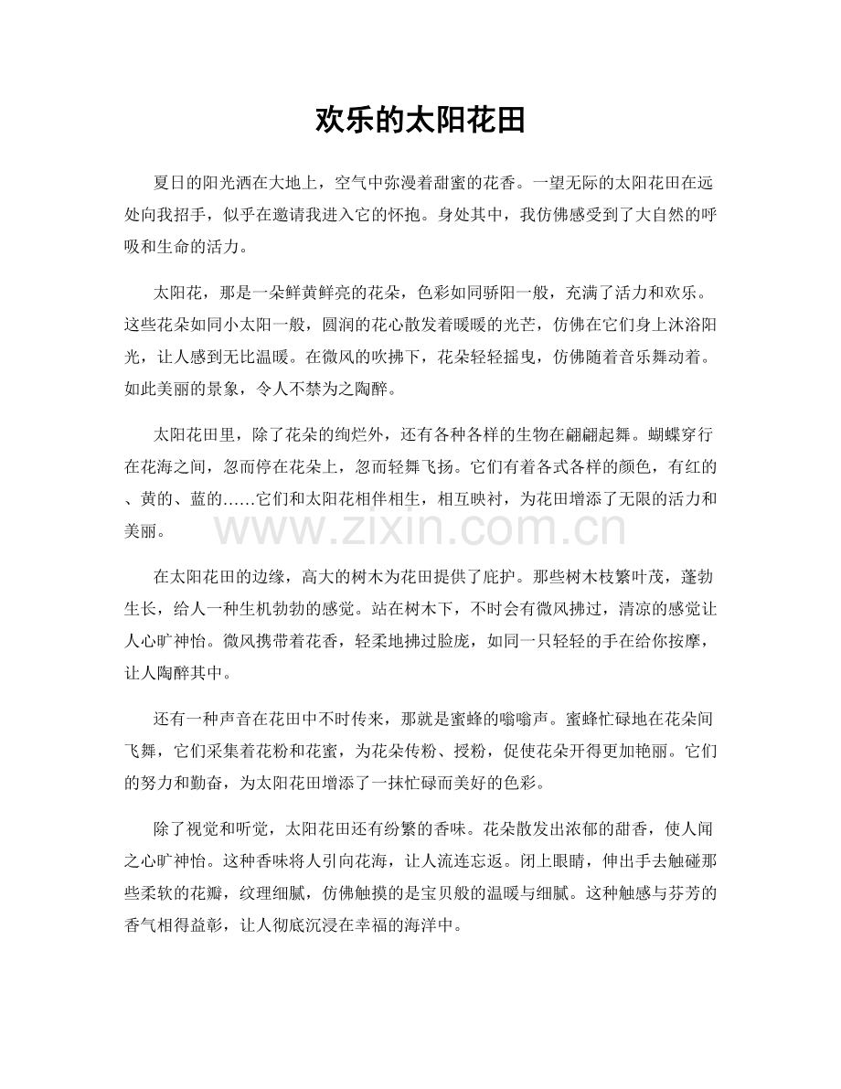 欢乐的太阳花田.docx_第1页