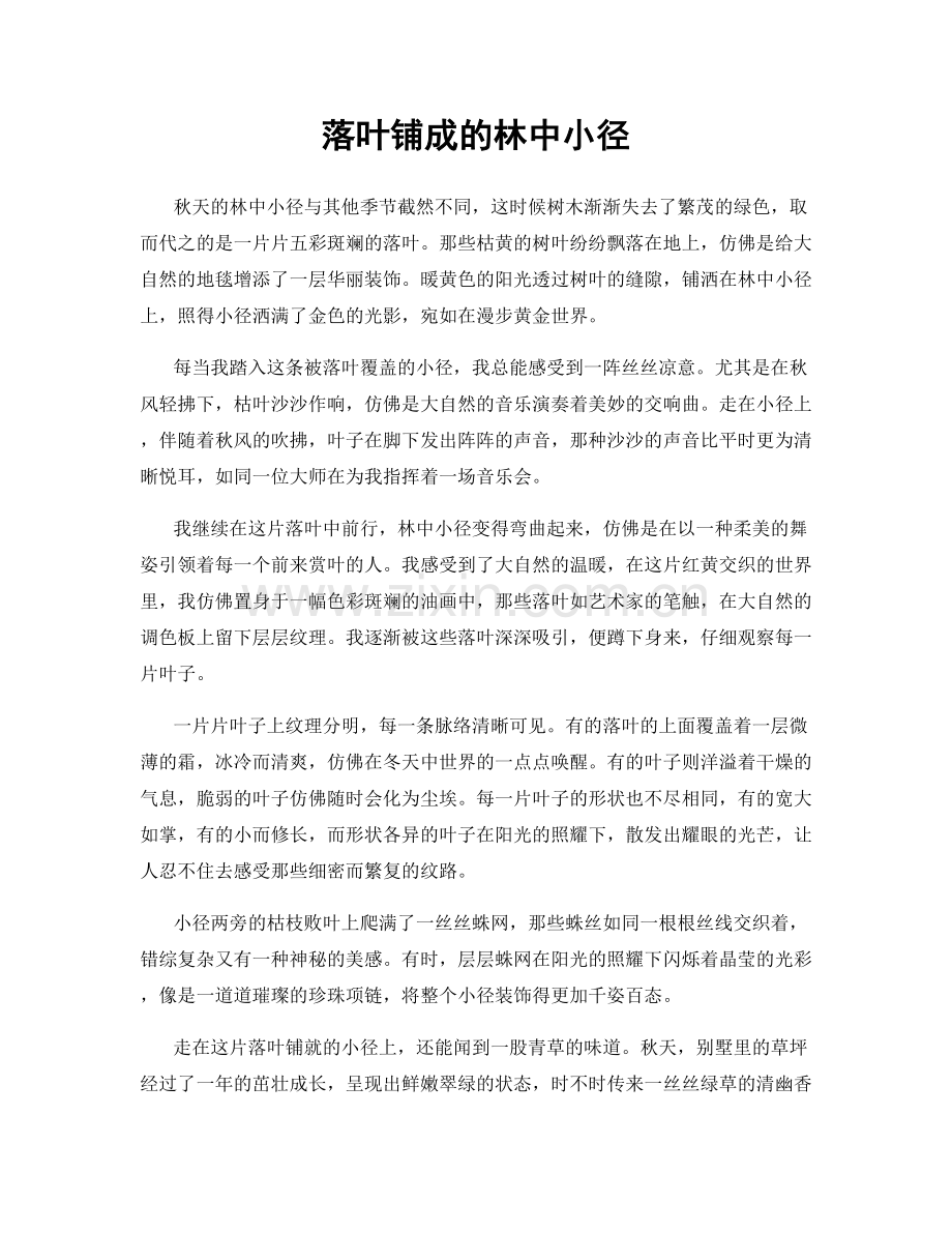 落叶铺成的林中小径.docx_第1页