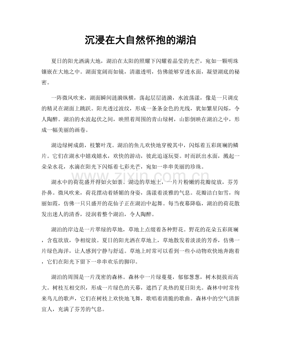沉浸在大自然怀抱的湖泊.docx_第1页