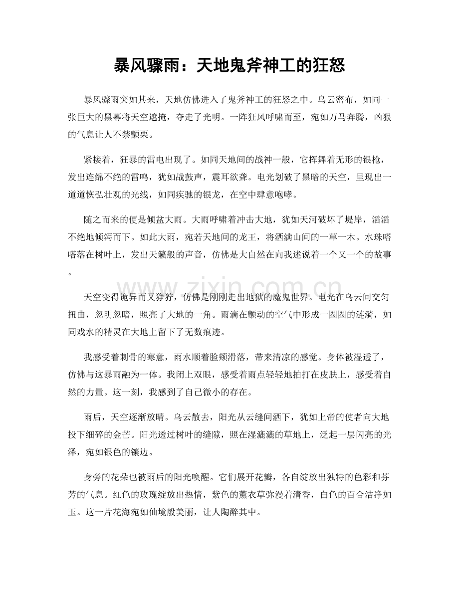 暴风骤雨：天地鬼斧神工的狂怒.docx_第1页