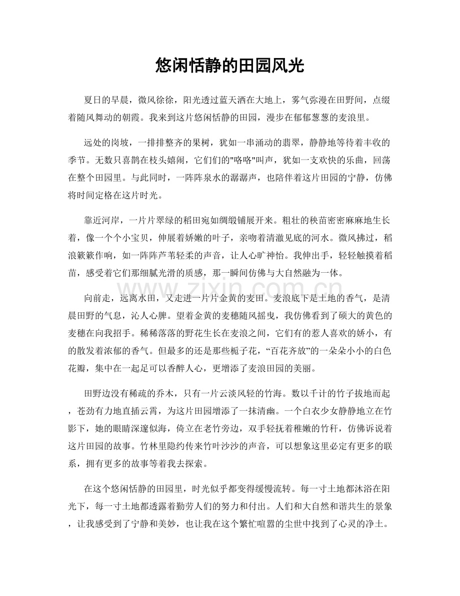 悠闲恬静的田园风光.docx_第1页