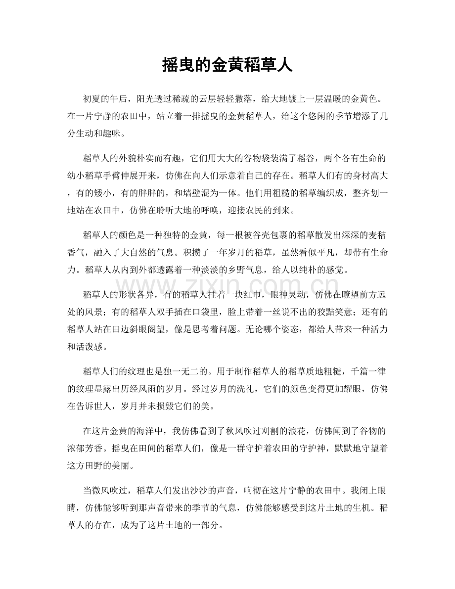 摇曳的金黄稻草人.docx_第1页