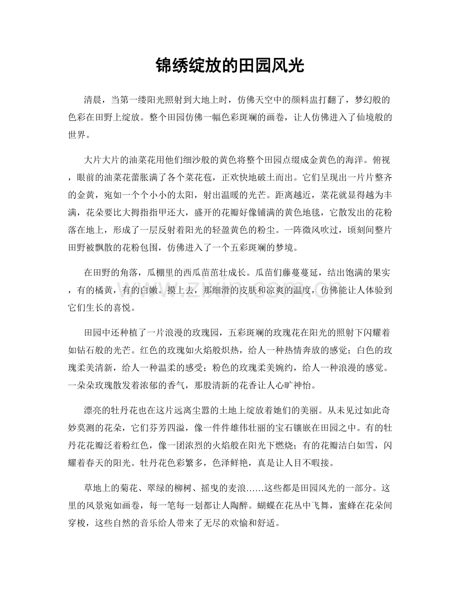锦绣绽放的田园风光.docx_第1页