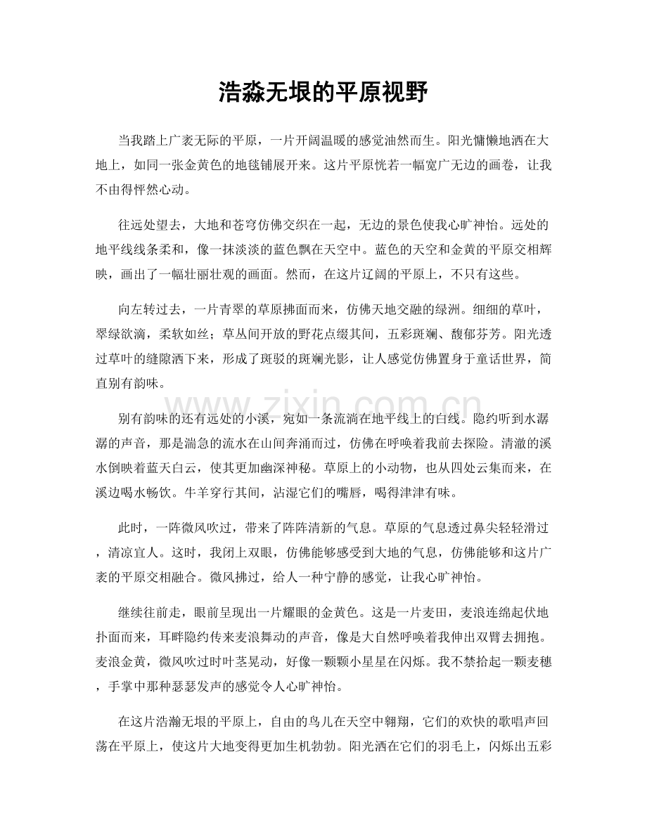浩淼无垠的平原视野.docx_第1页