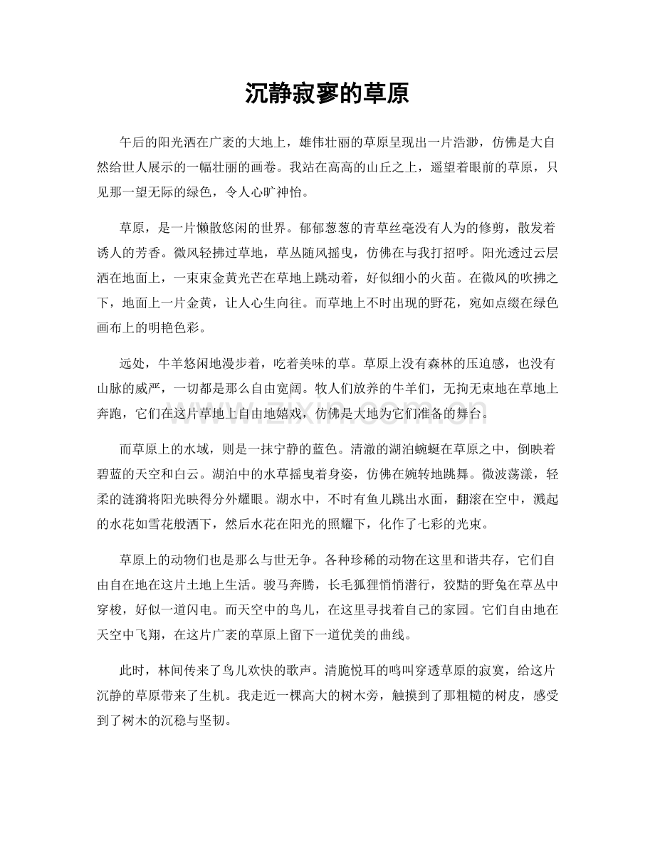 沉静寂寥的草原.docx_第1页