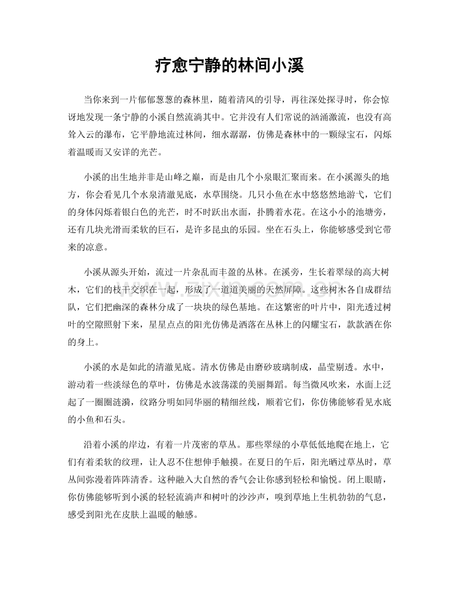 疗愈宁静的林间小溪.docx_第1页