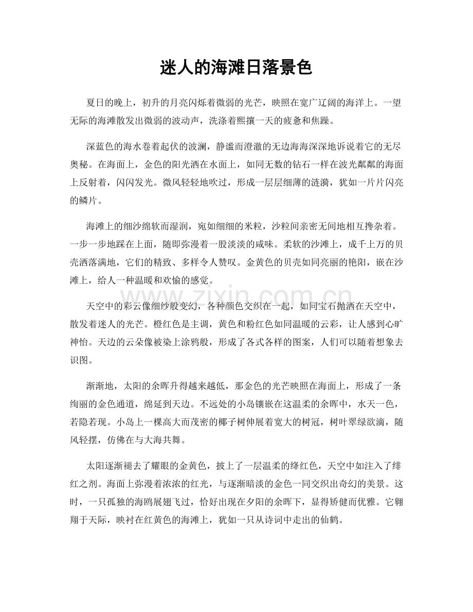 迷人的海滩日落景色.docx_第1页